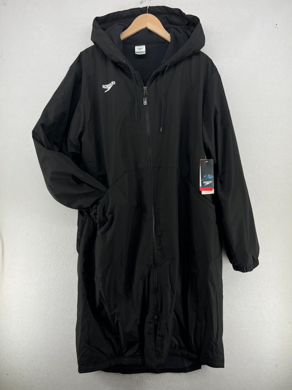 SPEEDO Jacket Adult XL Parka Hoodie Insulated Fleece Lined Coat Black NEW